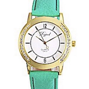 SOLD - Ladies Large Dial Quartz Watch w/Rhinestone